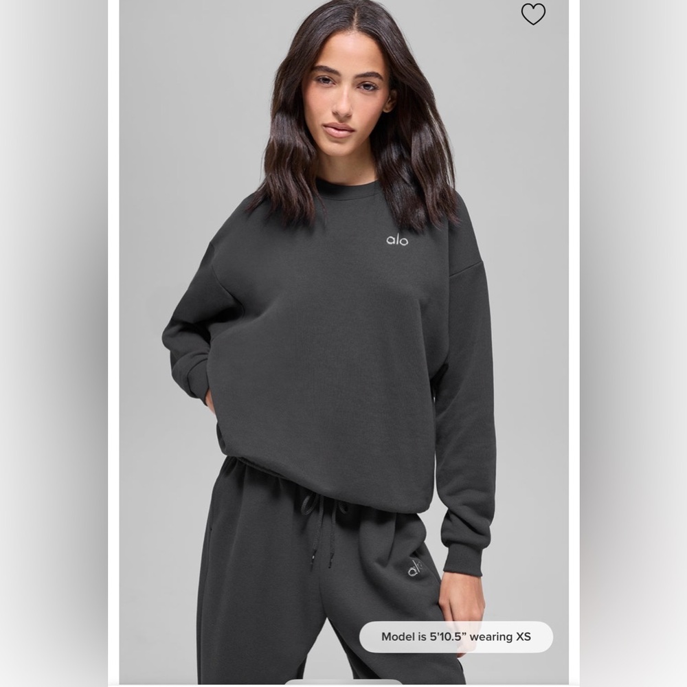 Alo Yoga Accolade crew neck pullover Anthracite